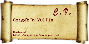 Czigán Vulfia névjegykártya